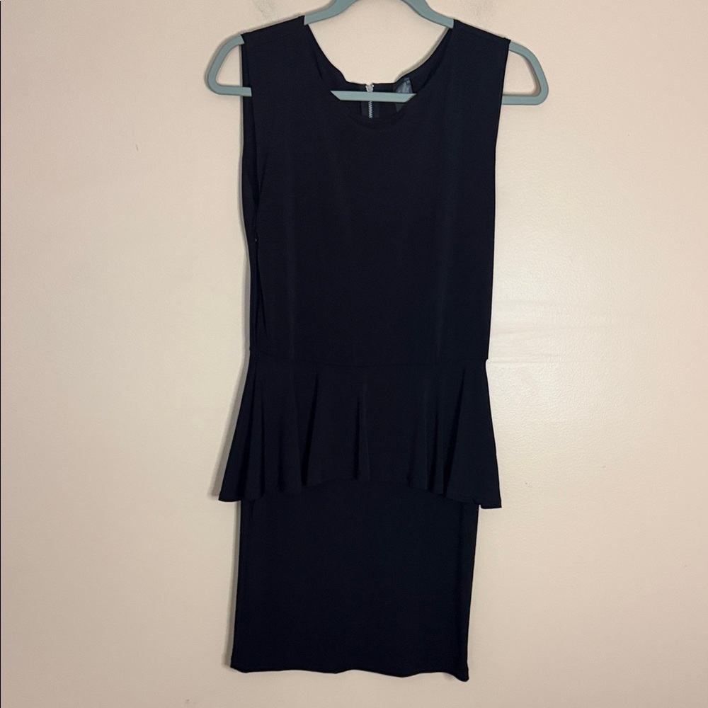 Sleeveless Black Peplum Bodycon Dress